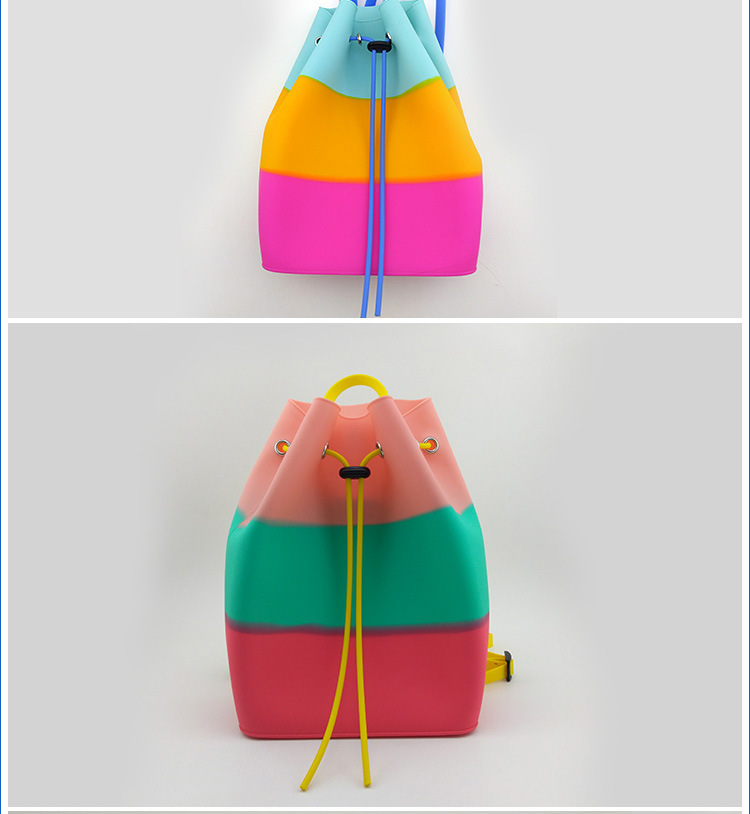 硅膠雙肩包,女士雙肩小背包,撞色糖果色硅膠背包 硅膠雙肩包,女士雙肩小背包,撞色糖果色硅膠背包